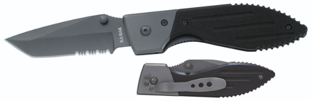 Picture of Ka-Bar Warthog 3" Folding Tanto Part Serrated 420Hc Ss Blade Black G10 Handle Includes Pocket Clip 