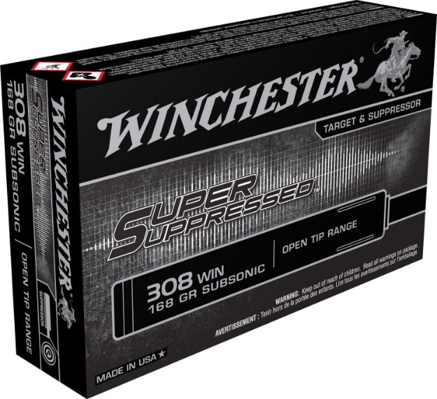 Picture of Winchester Ammo Super Suppressed Target 308 Win 168 Gr Open Tip Range 20 Per Box/ 10 Cs 