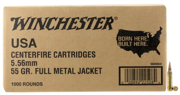 Picture of Winchester Ammo Usa 5.56X45mm Nato 55 Gr 3270 Fps Full Metal Jacket (Fmj) 1000Rds (Sold By Case) 