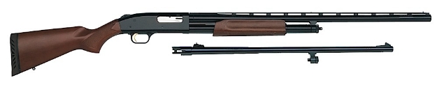 Picture of Mossberg 500 Combo Field/Deer 12 Gauge 5+1 3" 24" Slugster/28" Vent Rib Barrel, Dual Extractors, Blued Metal Finish, Wood Stock, Includes Accu-Set Chokes 