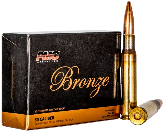 Picture of Pmc Bronze Target 50 Bmg 660 Gr Full Metal Jacket Boat-Tail (Fmjbt) 10 Per Box/ 20 Cs 