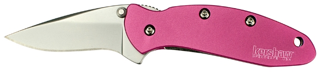 Picture of Kershaw Chive 1.90" Folding Drop Point Plain Bead Blasted 420Hc Ss Blade Pink Anodized Aluminum Handle Includes Pocket Clip 