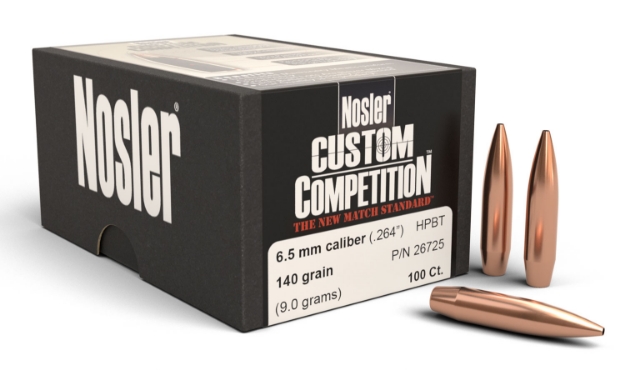 Picture of Nosler Custom Competition 6.5 Creedmoor .264 140 Gr Hollow Point Boat-Tail (Hpbt) 100 Per Box 