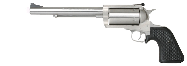 Picture of Magnum Research Bfr Short Cylinder Sao 454 Casull Caliber With 7.50" Barrel, 5Rd Capacity Cylinder, Overall Brushed Stainless Steel Finish & Black Rubber Grip 