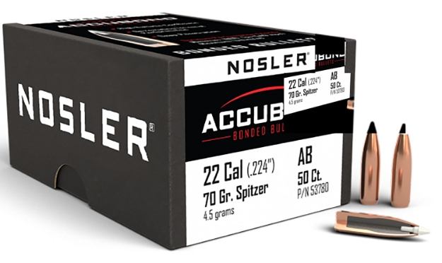 Picture of Nosler Accubond Hunting 22 Cal .224 70 Gr Spitzer Point 50 Per Box 