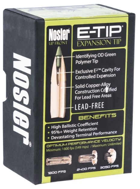 Picture of Nosler E-Tip Hunting 6.5 Creedmoor .264 120 Gr Spitzer 50 Per Box 