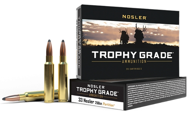 Picture of Nosler Trophy Grade Hunting 33 Nosler 250 Gr Nosler Spitzer Partition (Spt) 20 Per Box/ 10 Cs 