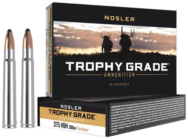 Picture of Nosler Trophy Grade Safari Hunting 375 H&H Mag 300 Gr Nosler Solid 20 Per Box/ 10 Cs 