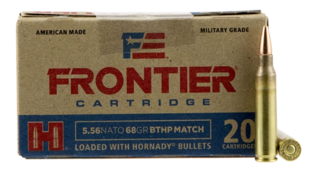 Picture of Frontier Cartridge Military Grade Centerfire Rifle 5.56X45mm Nato 68 Gr Hollow Point Boat-Tail Match (Hpbtm) 20 Per Box/ 25 Cs 