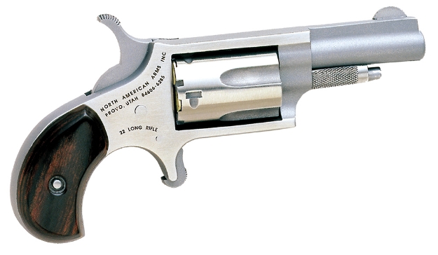 Picture of North American Arms Mini-Revolver 22 Lr 5 Shot 1.63" Barrel, Overall Stainless Steel Finish, Rosewood Birdshead Grip 