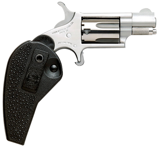 Picture of North American Arms Mini-Revolver 22 Wmr 5 Shot 1.13" Barrel, Overall Stainless Steel Finish, Black Synthetic Holster Grip 