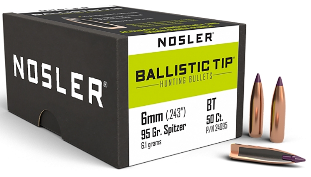 Picture of Nosler Ballistic Tip Hunting 6Mm .243 95 Gr Spitzer 50 Per Box 