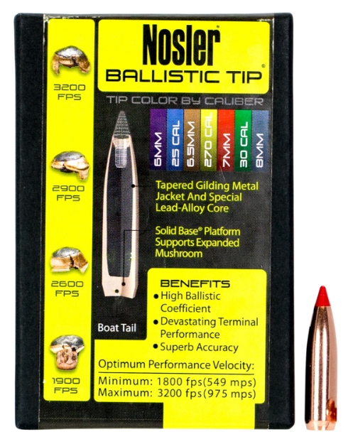 Picture of Nosler Ballistic Tip Hunting 7Mm .284 140 Gr Spitzer 50 Per Box 