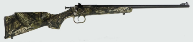 Picture of Crickett Youth 22 Wmr 1Rd 16.12" Blued Barrel/Receiver, Fixed Front/Adjustable Rear Peep Sights, Mossy Oak Break-Up Synthetic Stock W/11.5" Lop, Rebounding Firing Pin Safety 