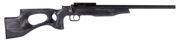 Picture of Crickett Black Target 22 Lr 1Rd 16.12" Tapered Bull Barrel, Blued Metal Finish, Fixed Thumbhole Black Laminate Stock W/12.25" Lop, No Sights Includes Standard Scope Mount (Youth) 