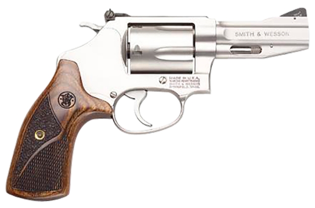 Picture of Smith & Wesson Model 60 Performance Center Pro 357 Mag Or 38 S&W Spl +P Stainless Steel 3" Barrel & 5Rd Cylinder, Satin Stainless Steel J-Frame, Ergonomic Wood Grip, Internal Lock 