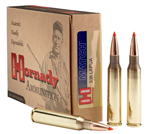 Picture of Hornady Match Target 338 Lapua Mag 250 Gr Hollow Point Boat-Tail Match (Hpbtm) 20 Per Box/ 6 Cs 