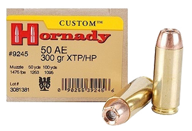 Picture of Hornady Custom Personal Defense 50 Ae 300 Gr Hornady Xtp Hollow Point (Xtphp) 20 Per Box/ 10 Cs 