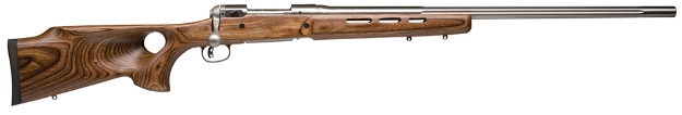 Picture of Savage Arms 12 Btcss 223 Rem Caliber With 4+1 Capacity, 26" Barrel, Matte Stainless Metal Finish & Satin Brown Fixed Thumbhole Stock Right Hand (Full Size) Includes Detachable Box Magazine 