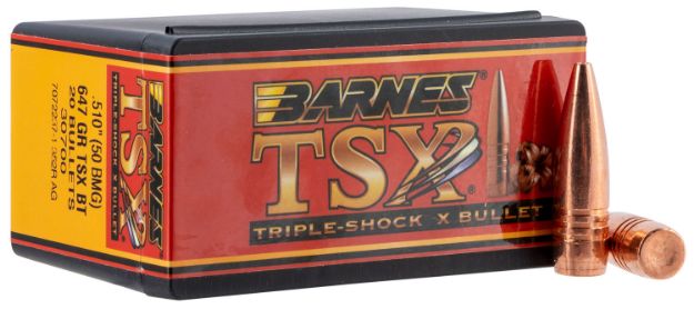 Picture of Barnes Bullets Tsx Hunting 50 Bmg .510 647 Gr Tsx Boat-Tail 20 Per Box 