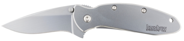 Picture of Kershaw Scallion 2.40" Folding Drop Point Plain Bead Blasted 420Hc Ss Blade/Bead Blasted 410 Stainless Steel Handle Includes Pocket Clip 