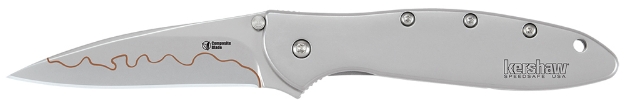 Picture of Kershaw Leek 3" Folding Drop Point Plain Bead Blasted 14C28n/D2 Steel Blade Bead Blasted 410 Stainless Steel Handle Includes Pocket Clip 