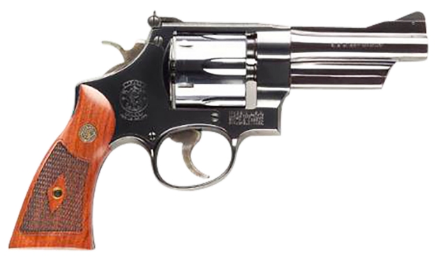 Picture of Smith & Wesson Model 27 Classic 357 Mag Or 38 S&W Spl +P Blued Carbon Steel 4" Barrel, 6Rd Cylinder & N-Frame, Checkered Square Butt Walnut Grip 