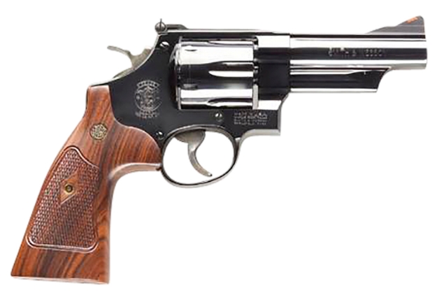 Picture of Smith & Wesson Model 29 Classic 44 Rem Mag Or 44 S&W Spl Blued Carbon Steel 4" Barrel, 6Rd Cylinder & N-Frame, Checkered Square Butt Walnut Grip 