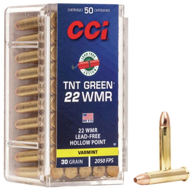 Picture of Cci Varmint Tnt Green 22 Wmr 30 Gr Speer Tnt Green Hollow Point (Tghp) 50 Per Box/ 40 Cs 