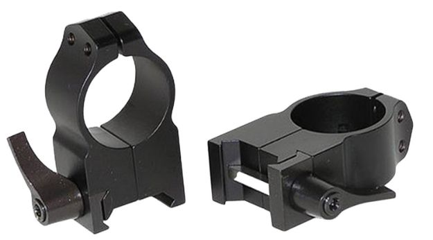 Picture of Warne Maxima Vertical Ring Set Quick Detach For Rifle Maxima/Weaver/Picatinny Extra High 1" Tube Matte Black Steel 