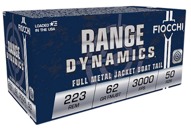 Picture of Fiocchi Range Dynamics Compete 223 Rem 62 Gr Full Metal Jacket Boat-Tail (Fmjbt) 50 Per Box/ 20 Cs 