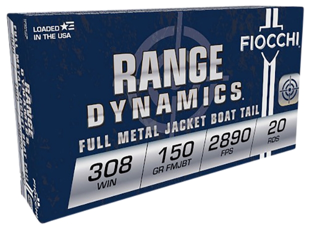 Picture of Fiocchi Range Dynamics Compete 308 Win 150 Gr Full Metal Jacket Boat-Tail (Fmjbt) 20 Per Box/ 10 Cs 