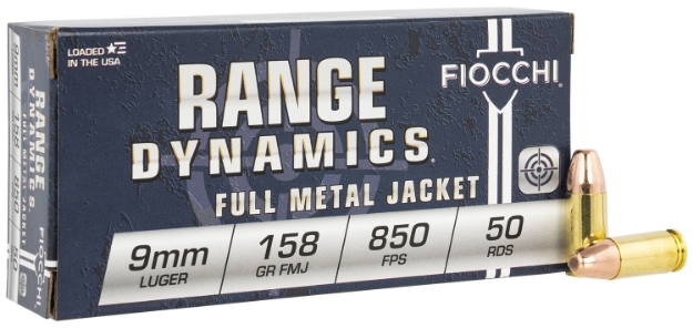 Picture of Fiocchi Range Dynamics Pistol 9Mm Luger 158 Gr Full Metal Jacket (Fmj) 50 Per Box/ 20 Cs 