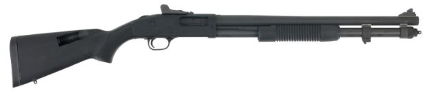 Picture of Mossberg 590A1 Tactical 12 Gauge 3" 8+1 20" Parkerized Heavy-Walled Barrel Black Rec With Ghost Ring Rear Sight Black Fixed With Storage Compartment Stock Right Hand (Le) 