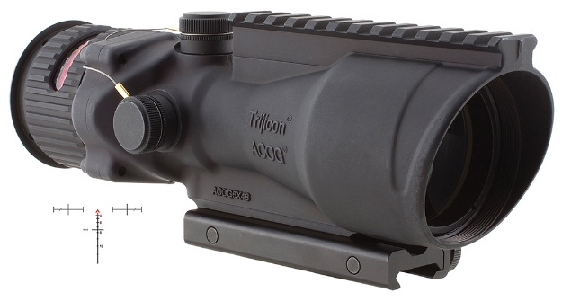 Picture of Trijicon Acog Black Hardcoat Anodized 6X 48Mm Illuminated Red Chevron .308/7.62 Reticle 