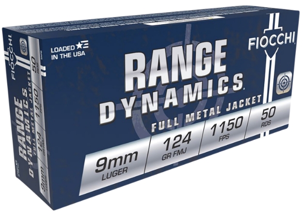 Picture of Fiocchi Range Dynamics Pistol 9Mm Luger 124 Gr Full Metal Jacket (Fmj) 50 Per Box/ 20 Cs 