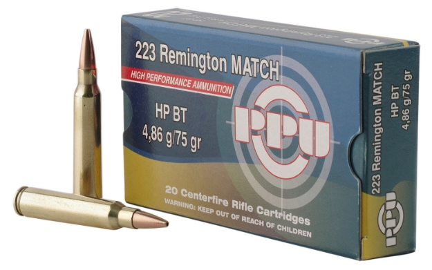 Picture of Ppu Match Rifle 223 Rem 75 Gr Hollow Point Boat-Tail (Hpbt) 20 Per Box/ 50 Cs 