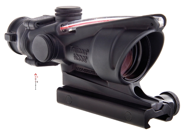 Picture of Trijicon Acog Black Hardcoat Anodized 4X32mm Illuminated Red Chevron .223/5.56 Bdc Reticle 