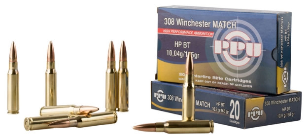 Picture of Ppu Match Rifle 308 Win 168 Gr Hollow Point Boat-Tail (Hpbt) 20 Per Box/ 10 Cs 