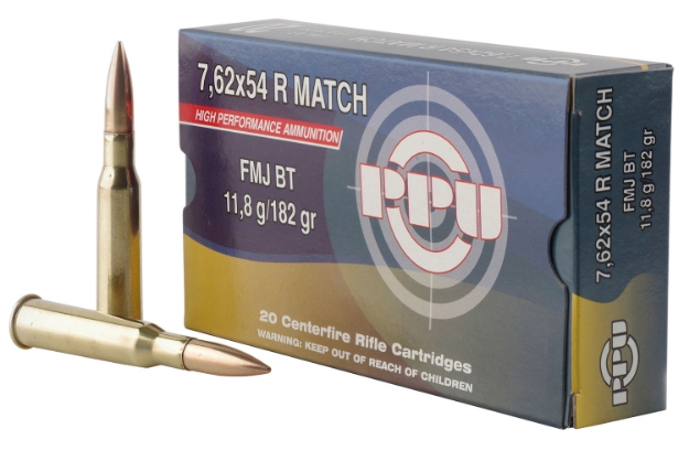 Picture of Ppu Match Rifle 7.62X54mmr 182 Gr Full Metal Jacket (Fmj) 20 Per Box/ 10 Cs 