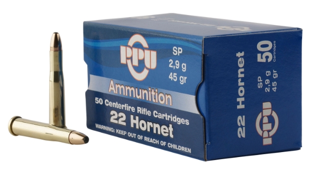 Picture of Ppu Standard Rifle 22 Hornet 45 Gr Soft Point (Sp) 50 Per Box/ 20 Cs 