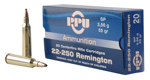 Picture of Ppu Standard Rifle Rifle 22-250 Rem 55 Gr Soft Point (Sp) 20 Per Box/ 10 Cs 