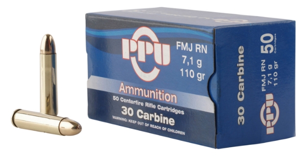 Picture of Ppu Standard Rifle 30 Carbine 110 Gr Full Metal Jacket Round Nose (Fmjrn) 50 Per Box/ 10 Cs 