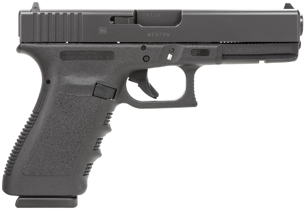 Picture of Glock G20 Gen3 Short 10Mm Auto 10+1 4.61" Black Gmb Barrel/Matte Black Serrated Steel Slide/Black Polymer Frame W/Picatinny Rail/Black Textured Finger Grooved Polymer Grips Right Hand 