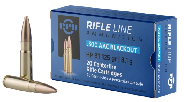 Picture of Ppu Standard Rifle 300 Blackout 125 Gr Hollow Point Boat-Tail (Hpbt) 20 Per Box/ 50 Cs 