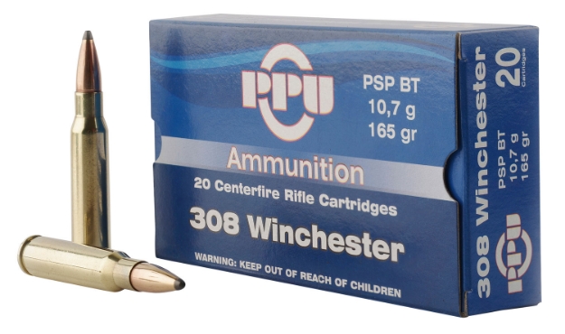 Picture of Ppu Standard Rifle Rifle 308 Win 165 Gr Pointed Soft Point Boat-Tail (Pspbt) 20 Per Box/ 10 Cs 