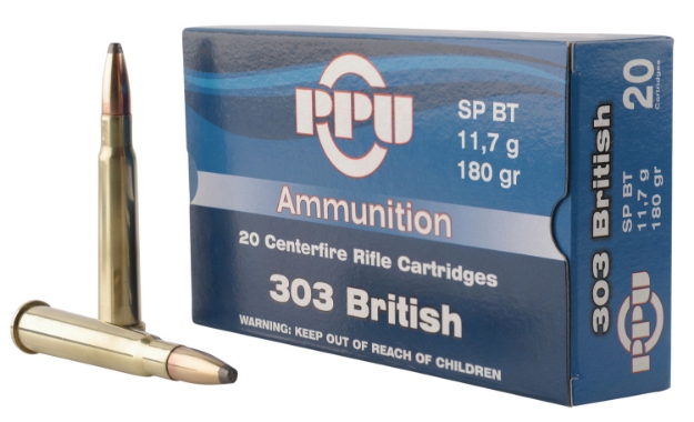 Picture of Ppu Standard Rifle Rifle 303 British 180 Gr Soft Point Boat-Tail (Spbt) 20 Per Box/ 10 Cs 