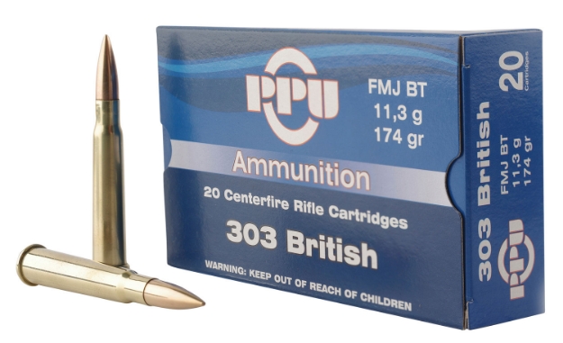 Picture of Ppu Standard Rifle 303 British 174 Gr Full Metal Jacket Boat-Tail (Fmjbt) 20 Per Box/ 10 Cs 