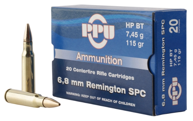 Picture of Ppu Standard Rifle Rifle 6.8Mm Rem Spc 115 Gr Full Metal Jacket Boat-Tail (Fmjbt) 20 Per Box/ 50 Cs 