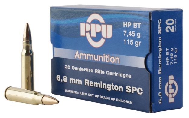 Picture of Ppu Standard Rifle Rifle 6.8Mm Rem Spc 115 Gr Hollow Point Boat-Tail (Hpbt) 20 Per Box/ 50 Cs 